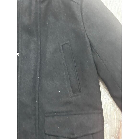 Tommy Hilfiger Overcoat Jacket Men's Size Small Full Zip Pockets Wool Blend Gray - Picture 7 of 13